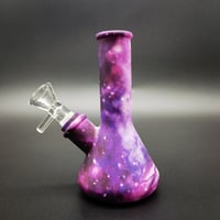 Image 3 of 5" Silicone Smoking Water Pipe Bong Starry Sky Bubbler Hookah +14mm Bowl