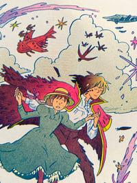 Image 3 of Howl's Moving Castle Small Riso Print