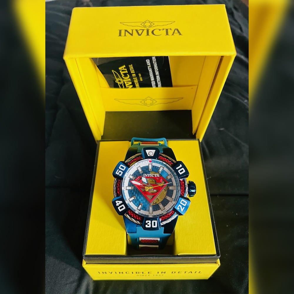 Invicta Superman Watch + 4 Free Signed Superwoman 8x10s + Free Kiss Card + Free Plush Toy