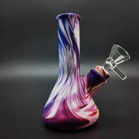 Image 1 of 5" Inch Water Pipe Silicone Smoking Bong Mini Bubbler Shisha Beaker W/ Bowl