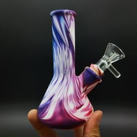 Image 3 of 5" Inch Water Pipe Silicone Smoking Bong Mini Bubbler Shisha Beaker W/ Bowl