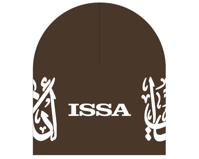 Image of ISSA - BROWN/WHITE BEANIE