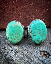 Image 3 of WL&A Handmade Heavy Ingot "Cuatro" Royston Green Turquoise Ring
