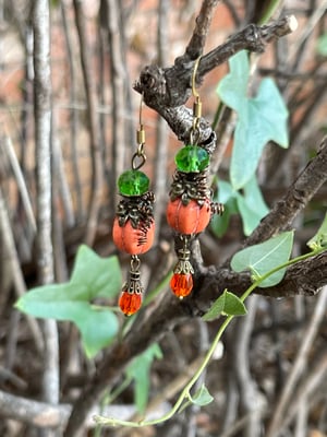 Dyed howlite pumpkin earrings