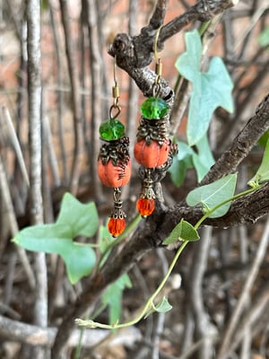 Dyed howlite pumpkin earrings