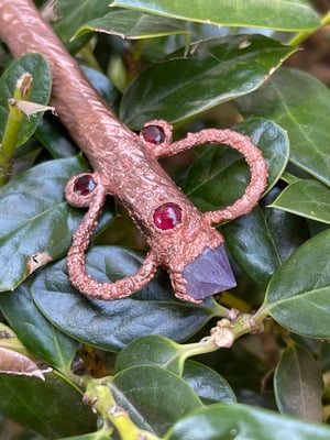 Lumerian Quartz and Garnet Copper Wand