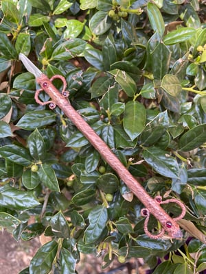 Lumerian Quartz and Garnet Copper Wand