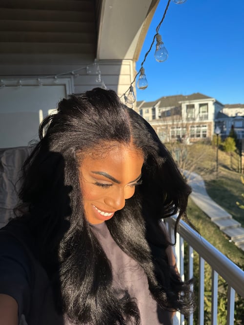 Image of 22 inch 4c KINKY EDGE HD LACE FRONT WIG with LAYERS 