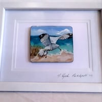 Image 1 of Framed Original Enamel Art Piece, The Gull (HW004)