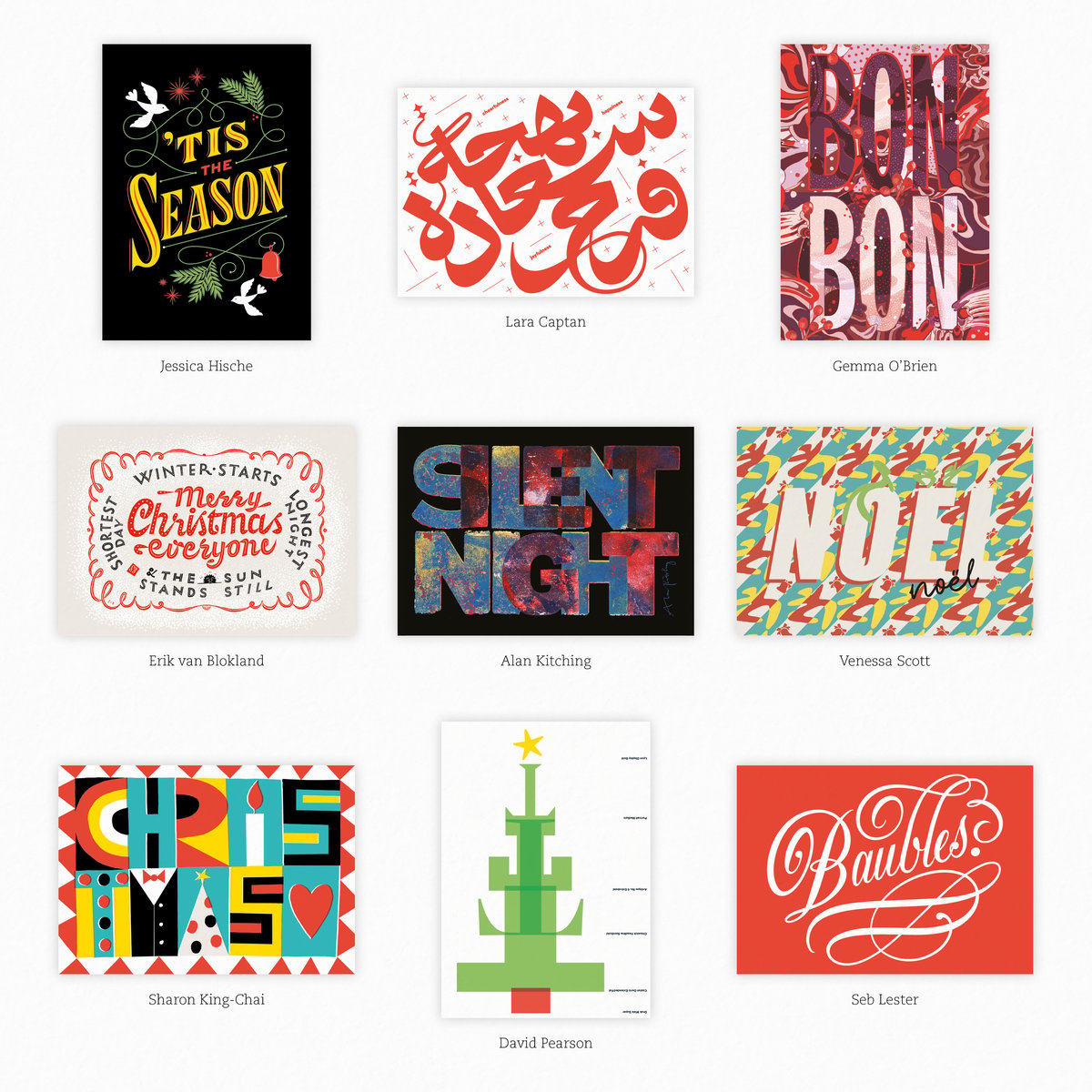 Limited Edition Typographic Christmas Cards St Bride Foundation