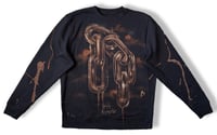 Image 1 of “CHAINED” CUSTOM BLEACH PAINTED PULLOVER SWEATER LARGE