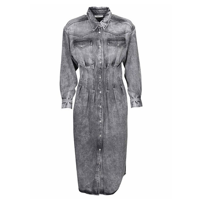 Image of ISABEL MARANT ÉTOILE ROMOA DENIM DRESS GREY