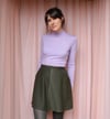 Phuncle Cropped Merino Turtleneck - Lilac