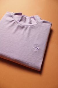 Image 4 of Phuncle Cropped Merino Turtleneck - Lilac