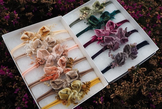 Image of Limited edition Botanical Velvet whimsy bow collection 