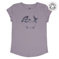 Image 1 of Shark Women's Roll Sleeve T-shirt's (Organic)