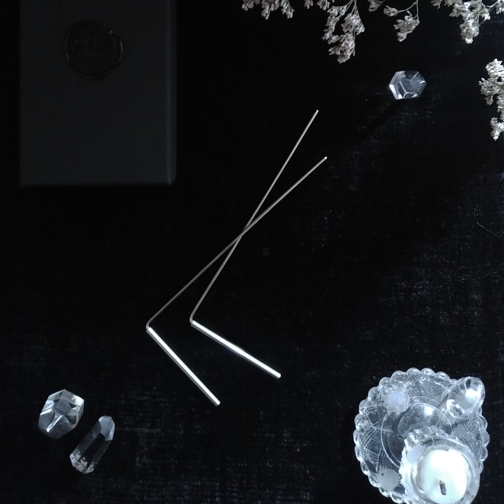 Image of RHABDOMANCY. DIVINING & DOWSING RODS ↟ sterling silver - articulated & travel size.