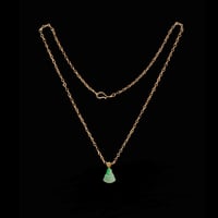 Image 3 of 10K Mini Guangdong Smiling Buddha Pendant Marbled Green Jade