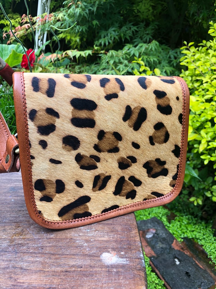 Image of Handmade Baby Recycled Leather/Fur Bag #15C