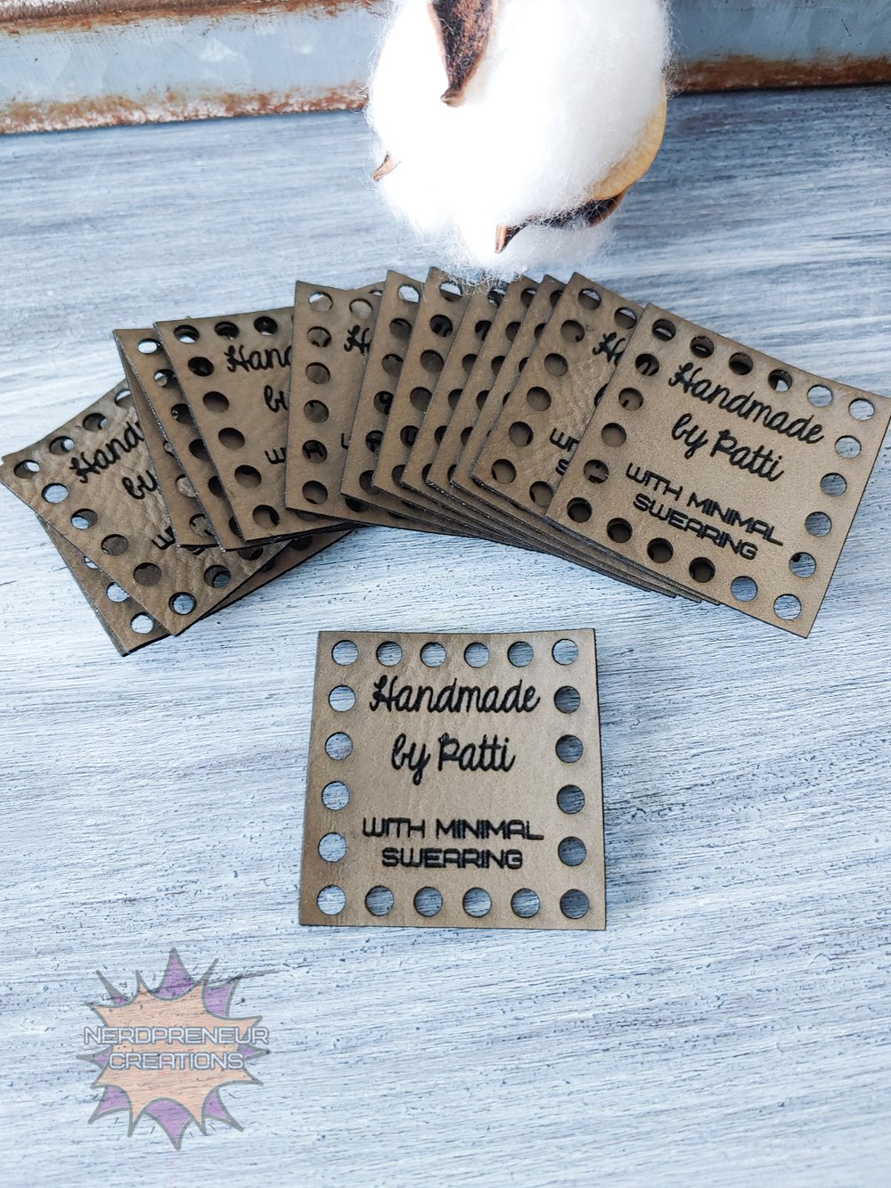 Image of Custom Logo Faux Leather Patches