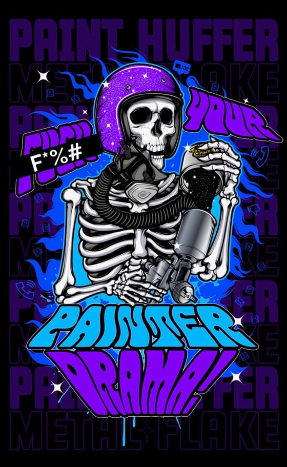 Image of PAINTER DRAMA TSHIRT - BLUE / PURPLE