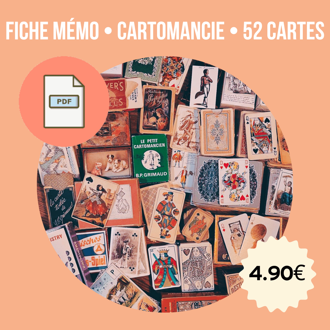 Image of Fiche mémo • Cartomancie traditionnelle (52 Cartes)