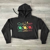 Strictly California Reggae Womens Crop Black Hoodie 