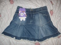 Image 1 of ᰔᩚ reworked lace pleated denim skirt  𓍢ִ໋🌷͙֒ ᰔᩚ