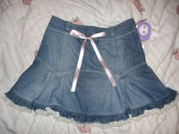 Image 2 of ᰔᩚ reworked lace pleated denim skirt  𓍢ִ໋🌷͙֒ ᰔᩚ