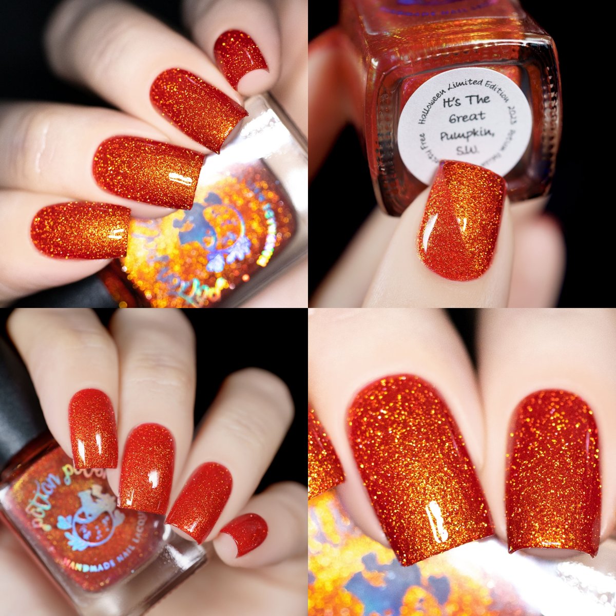 Burnt orange and gold glitter nails