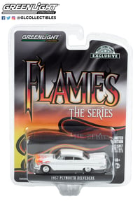 Greenlight Hobby Exclusive 1957 Plymouth Belvedere White with Flames