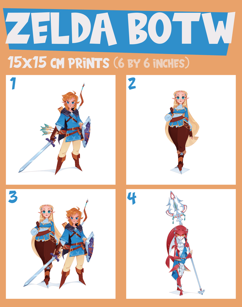 Image of ZELDA BOTW Lineup (Individual Prints)