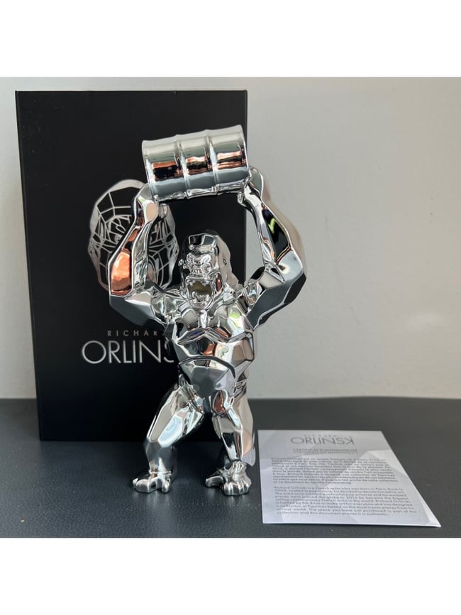Richard ORLINSKI Kong Oil Baril Silver Spirit Edition limitée Sculpture