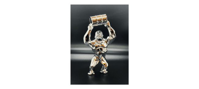 Richard ORLINSKI Kong Oil Baril Silver Spirit Edition limitée Sculpture