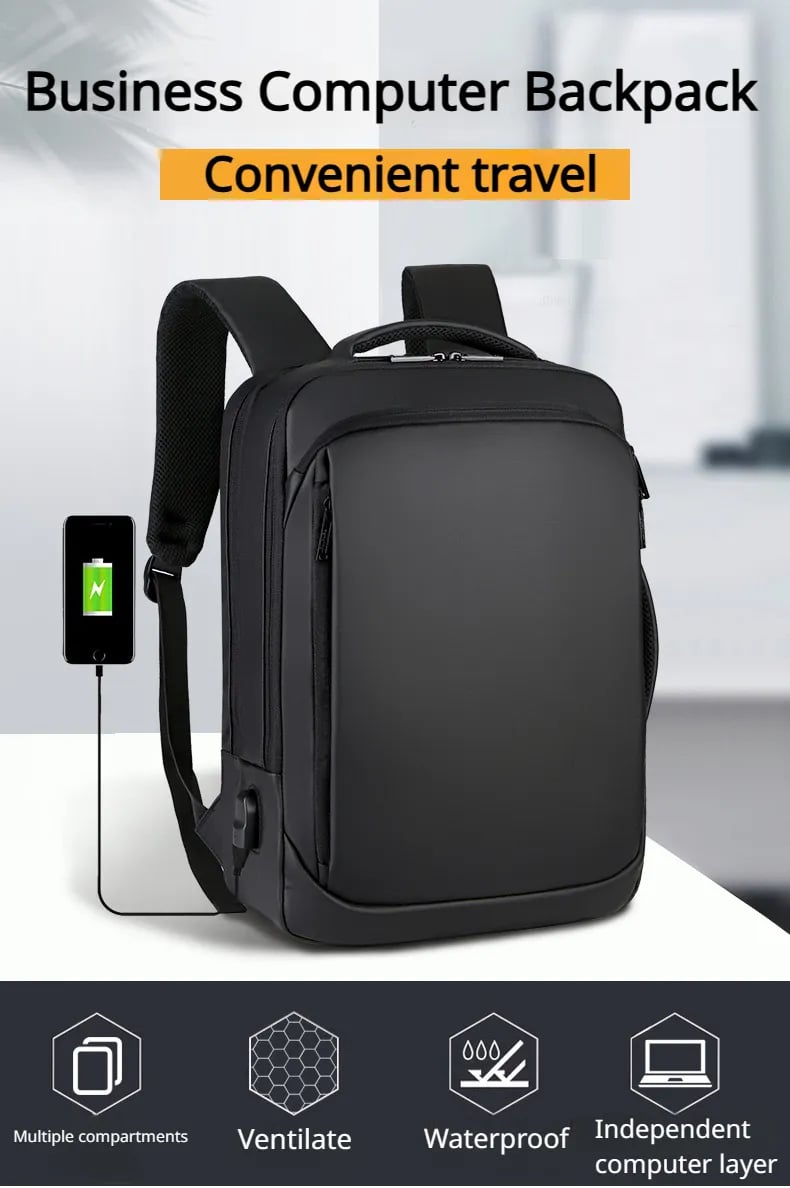Image of Backpack Large Capacity Backpack Waterproof and Load Reducing Computer Bag Business Men's and Women'