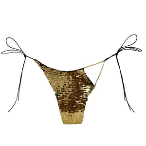 Image of GOLDEN SEQUIN CHAINZ BIKINI BOTTOM