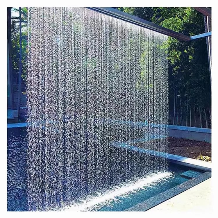Image of Water curtain flow water trough waterfall DC rain curtain fountain equipment water curtain landscape
