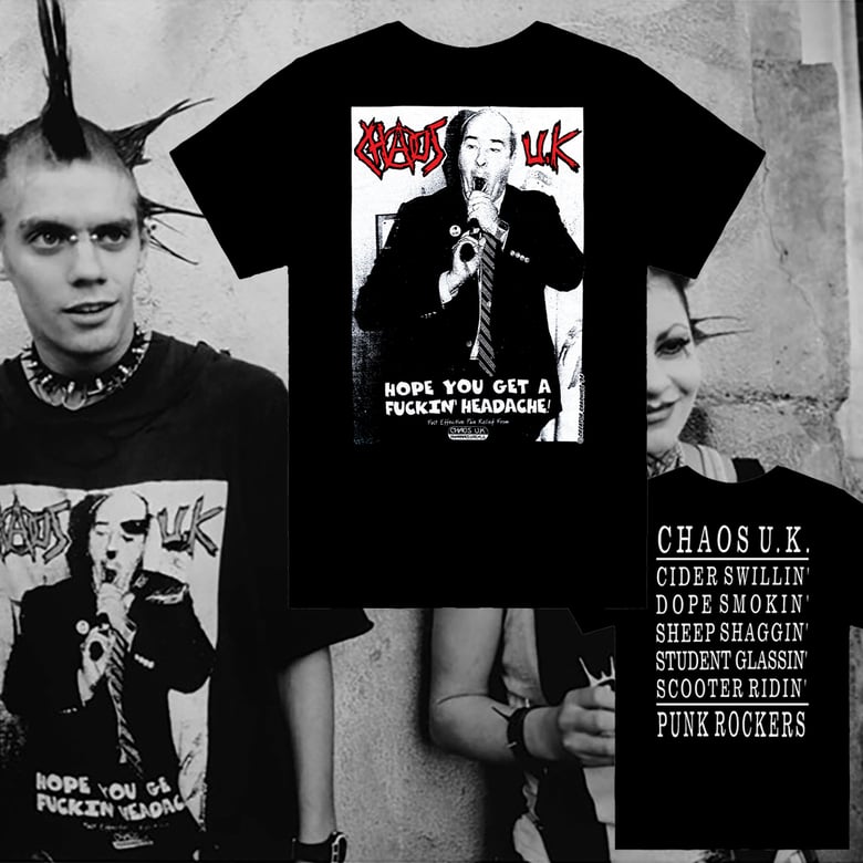 Image of CHAOS UK 1994 U.S. TOUR T-SHIRT OFFICIAL LIMITED REPRINT