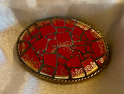 Image of 'Red Alert' Romanesque 296 Mosaic Belt Buckle