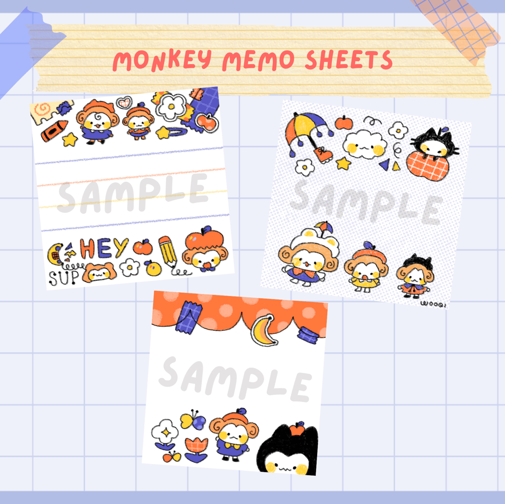Monkey - Homemade Memo Sheets