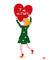 Collection automne illustration  " Coeur à message " - à personnaliser