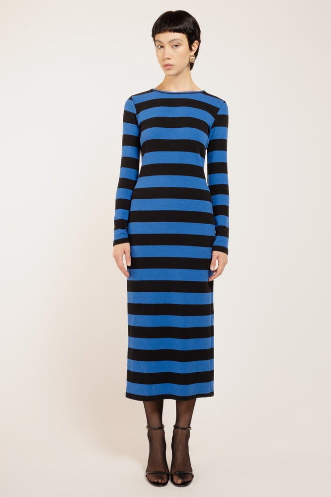 Image of ABITO ANTIGUA STRIPES NERO/BLUETTE €153 - 50%