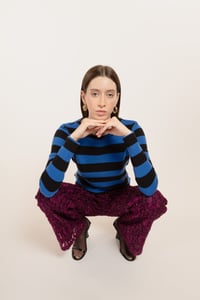 Image 1 of MAGLIA MADAGASCAR STRIPES NERO/BLUETTE €105 - 50%