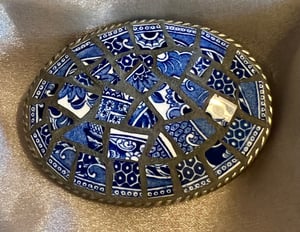 Image of 'Ocean Depths' Romanesque 256 Mosaic Belt Buckle