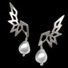 GOTHICA Earring - Silver / White Pearl