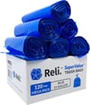 Reli. SuperValue 33 Gallon Recycling Bags (120 Count) Blue Trash Bags 30 Gallon