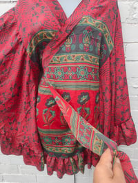 Image 3 of Amara dress -red sari fabric