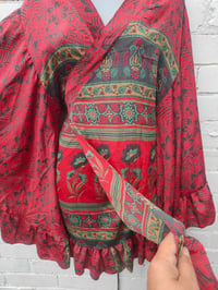 Image 4 of Amara dress -red sari fabric