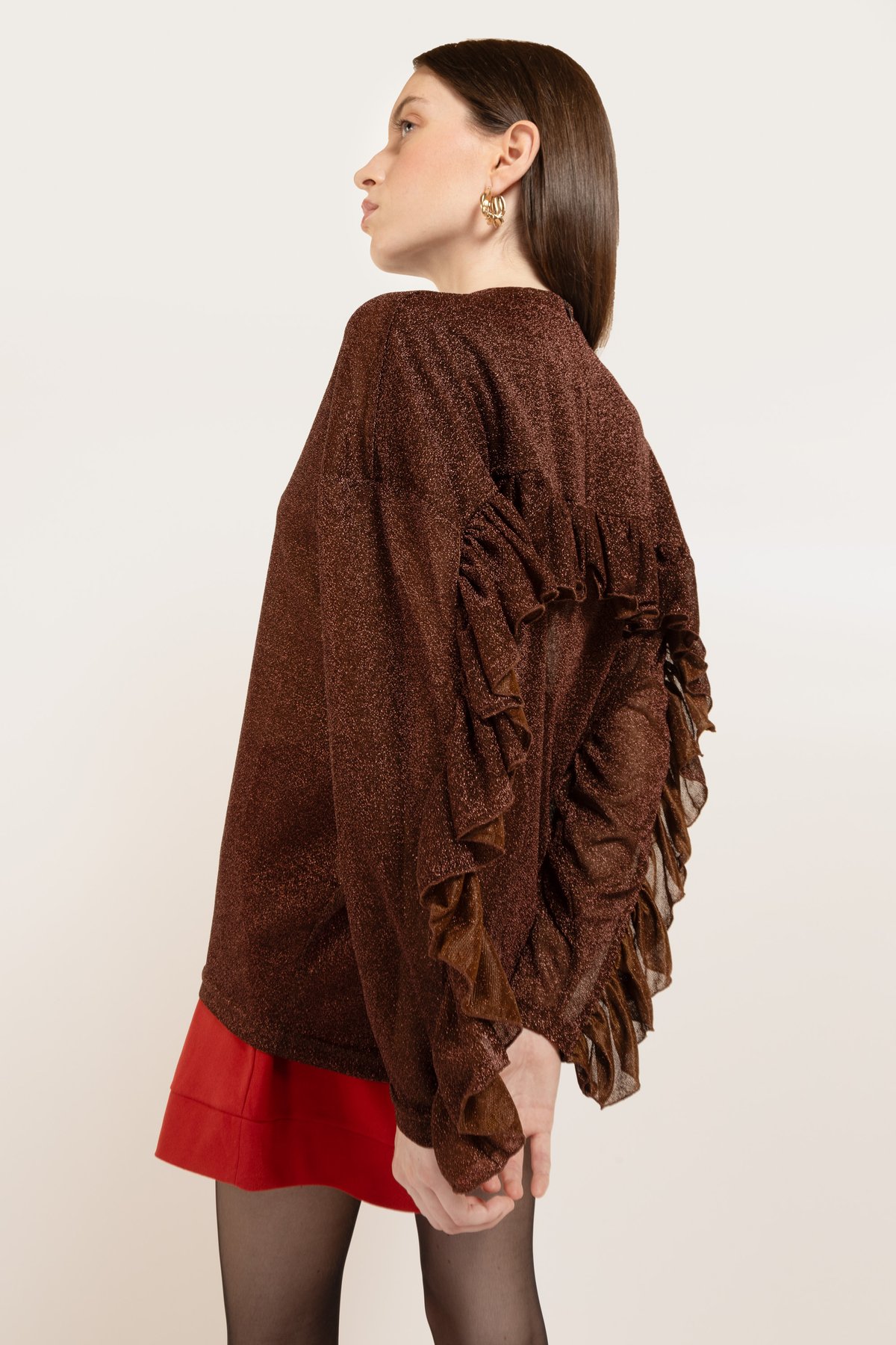 Image of MAGLIA MALLORY LUREX BROWN