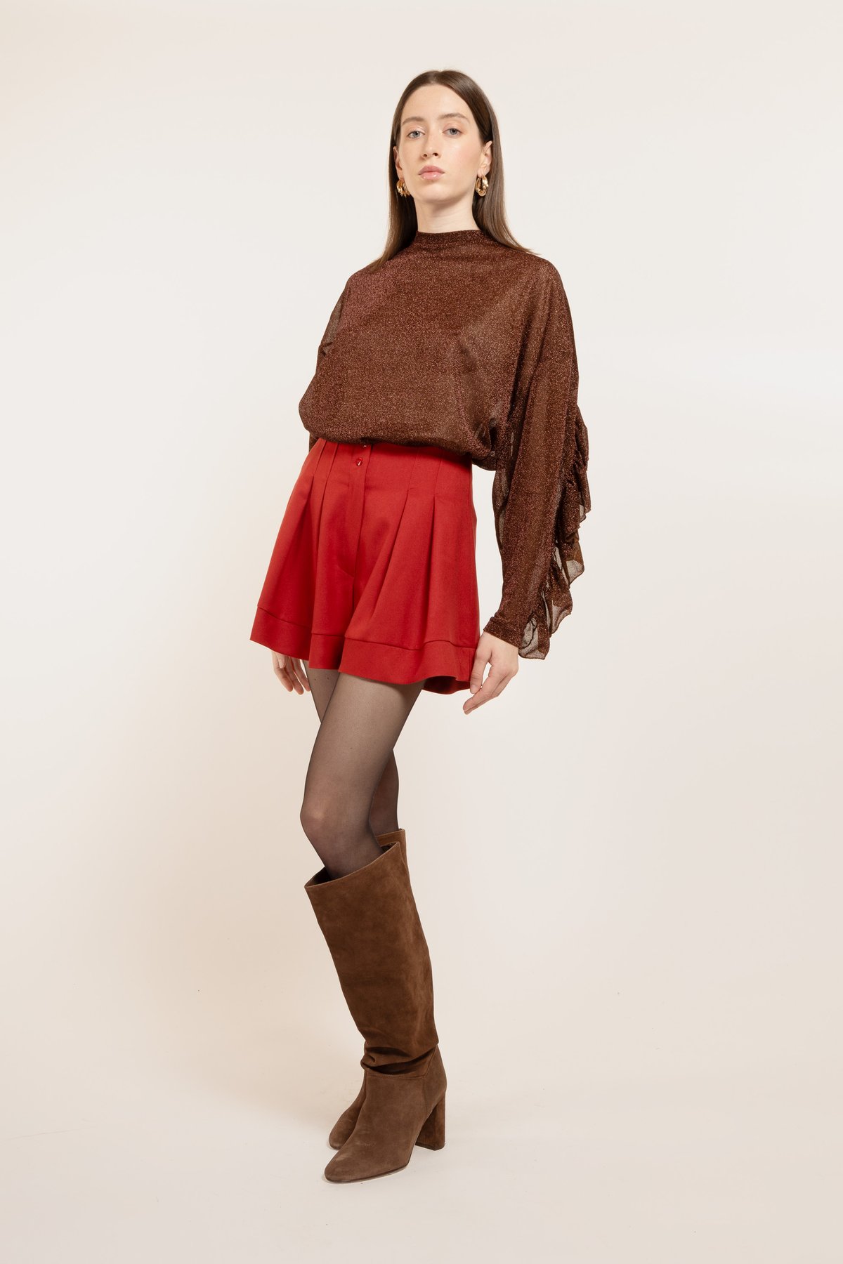 Image of MAGLIA MALLORY LUREX BROWN